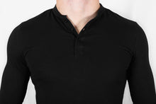 Load image into Gallery viewer, Vital Long Sleeve Henley - Black - jargonlifestyle.com