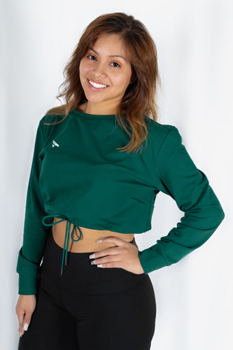 Active Long Sleeve Crop - Emerald - jargonlifestyle.com