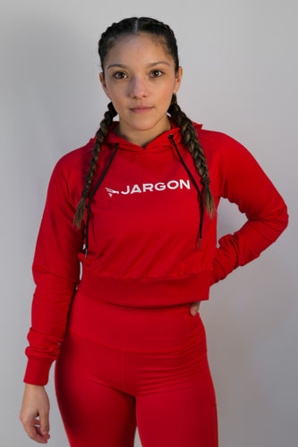 Classic Cropped Hoodie - Red - jargonlifestyle.com