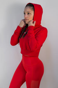 Classic Cropped Hoodie - Red - jargonlifestyle.com